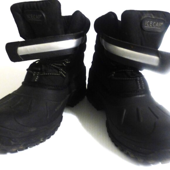 clth1 - ICE CAP Woman's BLACK WINTER BOOTS Size 5 SNOWBOOTS Ski-doo Toboggan - Picture 3 of 9